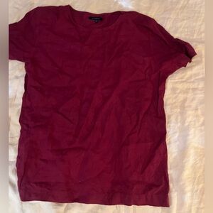 Black Ficus 100% linen mens t-shirt red